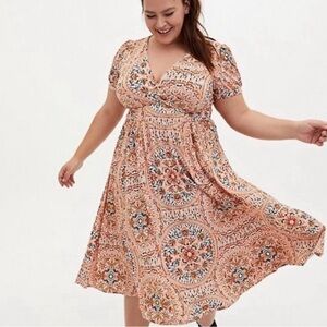 Torrid Floral Print Midi Dress - Size 2